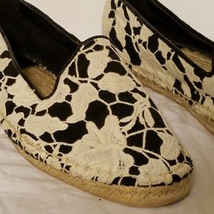 SOLD! Cole Haan black and white lace espadrilles 8.5